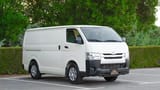 Used 2022 Toyota Hiace GL Standard Roof White – Right Front Diagonal (45°) View at First Choice Cars Sharjah