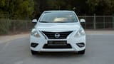 Used 2022 Nissan Sunny SV in White – Front View for Sale at First Choice Cars Dubai Sharjah