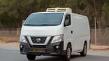Used 2021 Nissan Urvan Standard Roof White – Left Front Diagonal (45°) View at First Choice Cars Sharjah