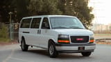 Used 2019 GMC Savana 3500 White – Right Front Diagonal (45°) View at First Choice Cars Sharjah