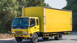 Used 2016 Isuzu FSR Cargo Body Yellow – Left Front Diagonal (45°) View at First Choice Cars Sharjah