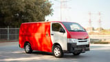 Used 2020 Toyota Hiace GL High Roof Red – Right Front Diagonal (45°) View at First Choice Cars Sharjah
