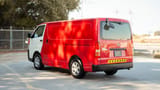 Used 2020 Toyota Hiace GL High Roof Red – Left Back Diagonal (45°) View at First Choice Cars Sharjah