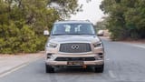 Used 2023 Infiniti QX80 Luxury Gold – Front View at First Choice Cars Sharjah