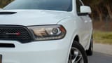 Used 2020 Dodge Durango R/T in White – Headlight Close-up for Sale at First Choice Cars Dubai Sharjah