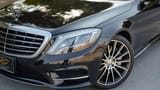 Used 2017 Mercedes Benz S CLASS S 400 in Black – Headlight Close-up for Sale at First Choice Cars Dubai Sharjah