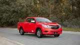 Used 2019 Mazda BT-50 XS in Red – Right Front Diagonal (45°) View for Sale at First Choice Cars Dubai Sharjah