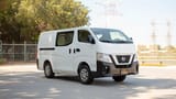 Used 2022 Nissan Urvan Standard Roof in White – Right Front Diagonal (45°) View for Sale at First Choice Cars Dubai Sharjah