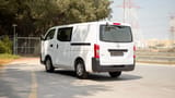 Used 2022 Nissan Urvan Standard Roof in White – Left Back Diagonal (45°) View for Sale at First Choice Cars Dubai Sharjah