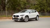 Used 2020 BMW X2 S-Drive 20i in White – Left Front Diagonal (45°) View for Sale at First Choice Cars Dubai Sharjah