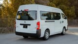 Used 2019 Nissan Urvan High Roof in White – Right Back Diagonal (45°) View for Sale at First Choice Cars Dubai Sharjah