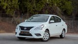 Used 2023 Nissan Sunny SV in White – Left Front Diagonal (45°) View for Sale at First Choice Cars Dubai Sharjah