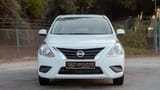 Used 2023 Nissan Sunny SV in White – Front View for Sale at First Choice Cars Dubai Sharjah
