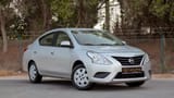 Used 2022 Nissan Sunny SV in Silver – Right Front Diagonal (45°) View for Sale at First Choice Cars Dubai Sharjah