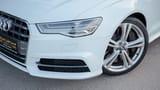 Used 2016 Audi S6 TFSI Quattro in White – Headlight Close-up for Sale at First Choice Cars Dubai Sharjah
