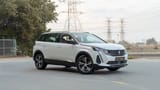 Used 2024 Peugeot 5008 GT Line in White – Right Front Diagonal (45°) View for Sale at First Choice Cars Dubai Sharjah