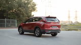 Used 2021 Honda CR-V LX in Red – Left Back Diagonal (45°) View for Sale at First Choice Cars Dubai Sharjah