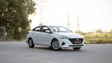 Used 2023 Hyundai Accent Smart in White – Right Front Diagonal (45°) View for Sale at First Choice Cars Dubai Sharjah