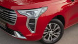 Used 2023 Haval Jolion Plus in Red – Headlight Close-up for Sale at First Choice Cars Dubai Sharjah