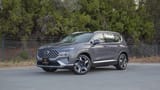 Used 2023 Hyundai Santa Fe Premium Plus in Grey – Left Front Diagonal (45°) View for Sale at First Choice Cars Dubai Sharjah