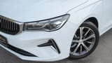 Used 2025 Geely Emgrand GF in White – Headlight Close-up for Sale at First Choice Cars Dubai Sharjah
