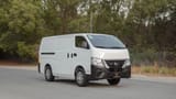 Used 2023 Nissan Urvan Standard Roof in White – Right Front Diagonal (45°) View for Sale at First Choice Cars Dubai Sharjah