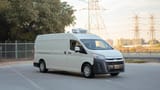 Used 2020 Toyota Hiace GLX High Roof in White – Right Front Diagonal (45°) View for Sale at First Choice Cars Dubai Sharjah