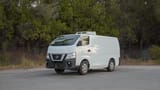 Used 2022 Nissan Urvan Standard Roof in White – Left Front Diagonal (45°) View for Sale at First Choice Cars Dubai Sharjah