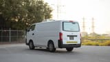 Used 2022 Nissan Urvan Standard Roof in White – Left Back Diagonal (45°) View for Sale at First Choice Cars Dubai Sharjah