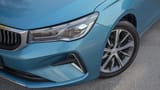 Used 2024 Geely Emgrand GF in Blue – Headlight Close-up for Sale at First Choice Cars Dubai Sharjah