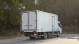 Used 2022 Mitsubishi Canter Chiller Box in White – Right Back Diagonal (45°) View for Sale at First Choice Cars Dubai Sharjah