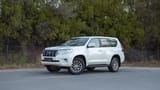Used 2019 Toyota Prado EXR in White – Left Front Diagonal (45°) View for Sale at First Choice Cars Dubai Sharjah