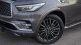 Used 2023 Infiniti QX80 Sensory in Grey – Headlight Close-up for Sale at First Choice Cars Dubai Sharjah