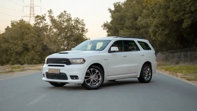 Used 2020 Dodge Durango R/T White – Left Front Diagonal (45°) View at First Choice Cars Sharjah