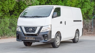 Used 2022 Nissan Urvan Standard Roof White – Left Front Diagonal (45°) View at First Choice Cars Sharjah