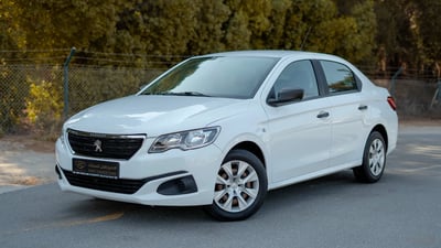 Used 2021 Peugeot 301 Allure White – Left Front Diagonal (45°) View at First Choice Cars Sharjah