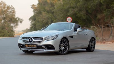 Used 2017 Mercedes Benz SLC-CLASS 200 Silver – Left Front Diagonal (45°) View at First Choice Cars Sharjah