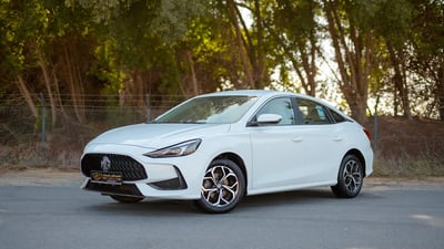 Used 2022 MG GT Comfort White – Left Front Diagonal (45°) View at First Choice Cars Sharjah