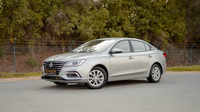 Used 2022 MG 5 Comfort Silver – Left Front Diagonal (45°) View at First Choice Cars Sharjah