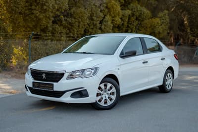 Used 2021 Peugeot 301 Allure White – Left Front Diagonal (45°) View at First Choice Cars Sharjah