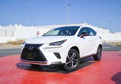 Used 2020 Lexus NX Series NX 300 Platinum in White – Left Front Diagonal (45°) View for Sale at First Choice Cars Dubai Sharjah