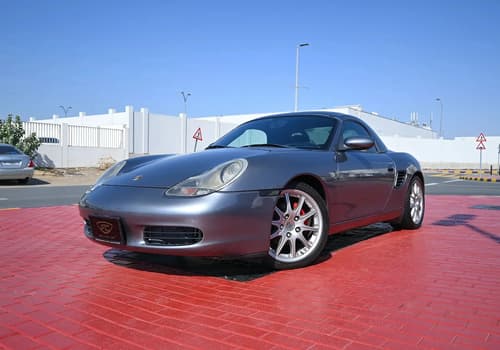 Used 2004 Porsche Boxster S Variant in Silver – Left Front Diagonal (45°) View for Sale at First Choice Cars Dubai Sharjah