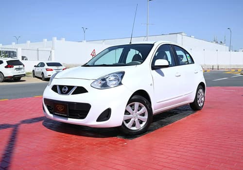 Used 2020 Nissan Micra S White – Left Front Diagonal (45°) View at First Choice Cars Sharjah