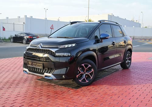 Used 2022 Citroen C3 Aircross Live Black – Left Front Diagonal (45°) View at First Choice Cars Sharjah