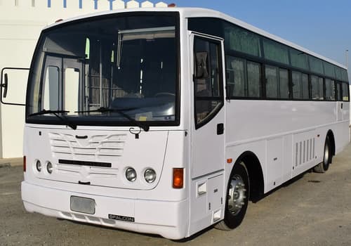 Used 2014 Ashok Leyland Falcon Bus White – Left Front Diagonal (45°) View at First Choice Cars Sharjah