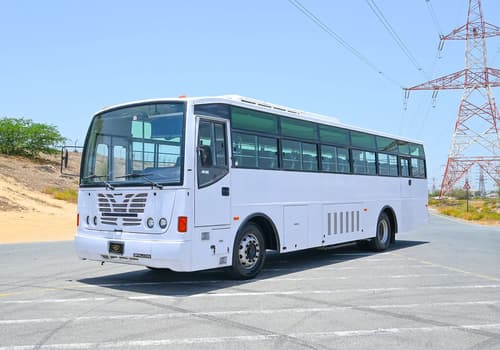 Used 2014 Ashok Leyland Falcon 67-Seater White – Left Front Diagonal (45°) View at First Choice Cars Sharjah