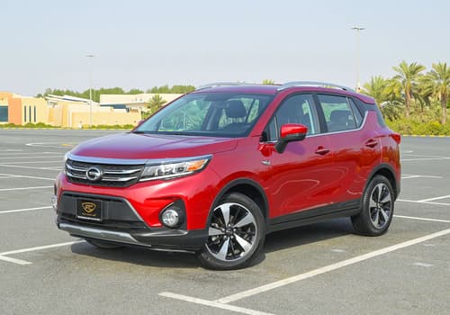 Used 2022 GAC GS3 GE Red – Left Front Diagonal (45°) View at First Choice Cars Sharjah