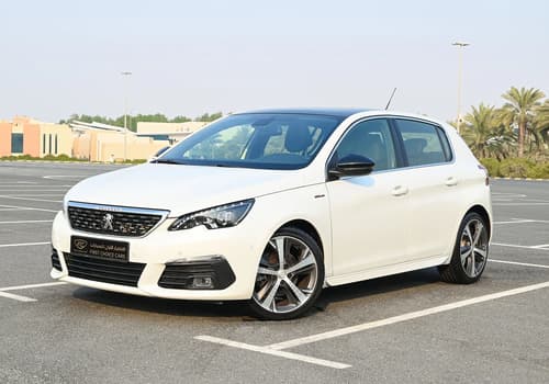 Used 2018 Peugeot 308 GT Line White – Left Front Diagonal (45°) View at First Choice Cars Sharjah