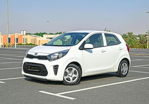 Used 2019 KIA Picanto LX White – Left Front Diagonal (45°) View at First Choice Cars Sharjah