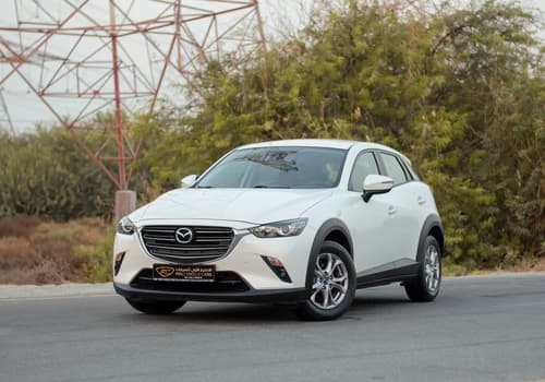 Used 2023 Mazda CX-3 Gs White – Left Front Diagonal (45°) View at First Choice Cars Sharjah